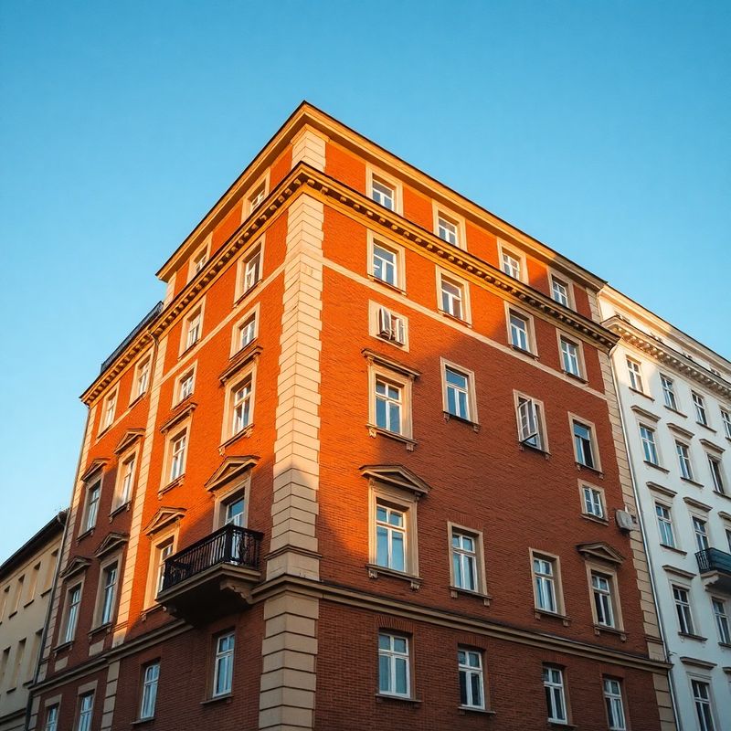 Krakowska kamienica przy ul. Karmelickiej w złotej godzinie